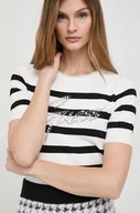 Koszulki sportowe damskie - Guess t-shirt damski kolor biały - miniaturka - grafika 1