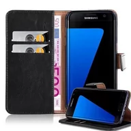 Etui i futerały do telefonów - Cadorabo cador Abo  Luxury Book Style etui do Samsung Galaxy S7 edge  Case Cover pokrowiec ochronny etui z funkcją stojaka i kieszeń na kartę, grafitowo-czarny DE-106887 - miniaturka - grafika 1