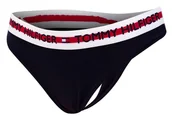 Majtki damskie - TOMMY HILFIGER MAJTKI STRINGI DAMSKIE THONG NAVY UW0UW02458 DW5 - Rozmiar: XS - miniaturka - grafika 1