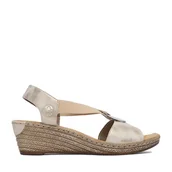 Sandały damskie - Sandały Rieker CEO-624H6-60 Beżowy - miniaturka - grafika 1