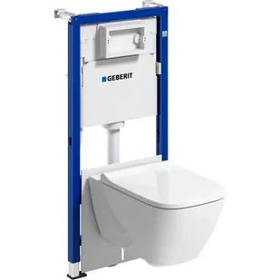 Geberit Duofix Basic stelaż podtynkowy z uszczelką i miską WC Koło Modo Pure Rimfree z deską wolnoopadającą 118.346.00.1 - Stelaże i zestawy podtynkowe do WC - miniaturka - grafika 1
