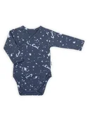 Body dla niemowląt - Niemowlęce body z długim rękawem w plamki granatowe Nicol,r.56 - miniaturka - grafika 1