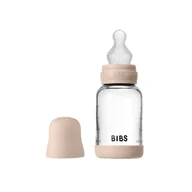 Butelki dla niemowląt - BIBS BUTELKA SZKLANA ze smoczkiem antykolkowym z silikonu medycznego, pojemność 120 ml, BLUSH - miniaturka - grafika 1