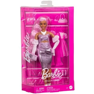 Lalka Barbie Deluxe Style Metaliczna różowa sukienka Barbiecore HYV25 - Lalki dla dziewczynek - miniaturka - grafika 1
