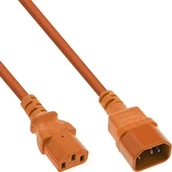 Kable - Kabel zasilający InLine Power cable extension, C13 to C14, orange, 1.5m - miniaturka - grafika 1