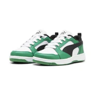 Buty dla dziewczynek - Dziecięce sneakersy Rebound V6 Lo PUMA White Black Archive Green - miniaturka - grafika 1