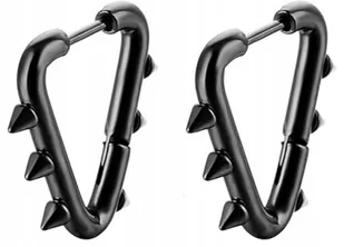 Kolczyki Do Uszu HUGGIE Trójkątny z Kolcami Stożki STAL Punk Gothic Rock - Kolczyki - miniaturka - grafika 1