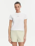 Koszulki i topy damskie - Calvin Klein Jeans T-Shirt Placed Institutional J20J225524 Biały Slim Fit - miniaturka - grafika 1