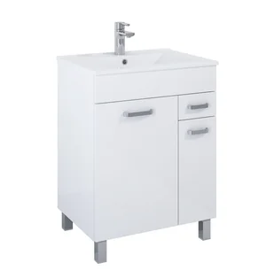 Szafka łazienkowa z umywalką Elita Sunn 60 cm biały połysk RE169194008060 - Szafki łazienkowe - miniaturka - grafika 1