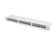 Pozostałe akcesoria sieciowe - Patch panel 24x port 1U LANBERG do szafy RACK 19" KAT.6A ekranowany szary - miniaturka - grafika 1