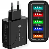 Ładowarki do telefonów - ŁADOWARKA FAST CHARGE SIECIOWA 48W QC 5 x USB WTYCZKA ADAPTER KOSTKA MOCNA - miniaturka - grafika 1