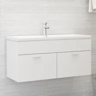 Szafki łazienkowe - vidaXL vidaXL Szafka pod umywalkę, biała, 100x38,5x46 cm, płyta wiórowa - miniaturka - grafika 1