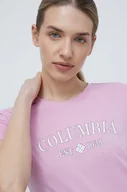Koszulki sportowe damskie - Columbia t-shirt Columbia Trek damski kolor różowy 1992134 - miniaturka - grafika 1