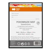 Podobrazia, bloki, papiery - Podobrazie bawełniane 18 cm x 24 cm, impregnowane czarne, MDF 4 mm, Happy Color - miniaturka - grafika 1