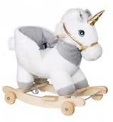 Zabawki na biegunach - Koń Na Biegunach Jednorożec Jeździk 2w1 Bujak Dla Malucha Biały - miniaturka - grafika 1