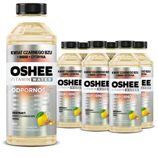 6x OSHEE Vitamin Water Odporność kwiat czarnego bzu + imbir + cytryna 555 ml - Soki i napoje niegazowane - miniaturka - grafika 1