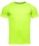 Koszulki męskie - Koszulka T-shirt, Żółta, Sportowa, ACTIVE-DRY Poliester, Raglanowe Rękawy, Jaskrawa - Stedman - miniaturka - grafika 1
