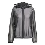 Bluzy damskie - adidas Damska bluza z kapturem dla dorosłych miękka z siateczki z zamkiem błyskawicznym M czarna - miniaturka - grafika 1