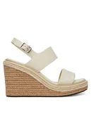 Espadryle damskie - Calvin Klein Espadryle Wedge Sandal 70 - Jacq HW0HW02386 Biały - miniaturka - grafika 1