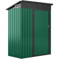 Altany ogrodowe - Metalowa Szopa Ogrodowa na Narzędzia z Pochyłym Dachem, 150 x 88 x 185 cm, Altana Ogrodowa z Otworem Wentylacyjnym, Idealna na Trawnik (Zielona) - miniaturka - grafika 1