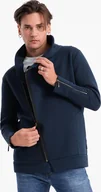 Bluzy męskie - Ombre Rozpinana bluza męska ze stójką LONDON - granatowa B1362 XXL - miniaturka - grafika 1