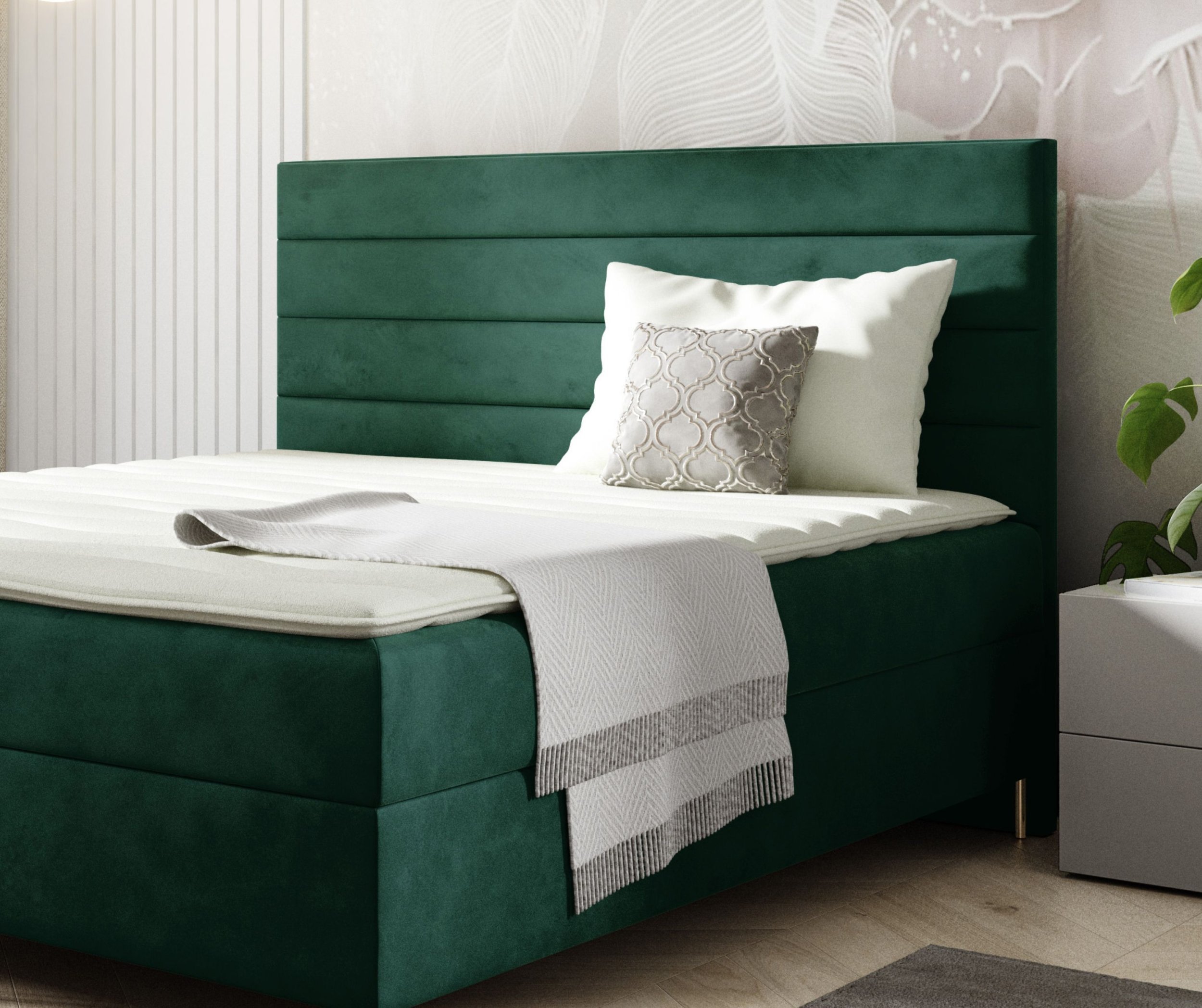 Malys Group Łóżko kontynentalne Bella Box 160x200 z nóżkami riviera 38
