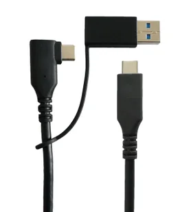 Kabel USB MicroConnect USB-A + USB-C - USB-C 1 m Czarny (USB3.1CC1MDE) - Kable USB - miniaturka - grafika 1