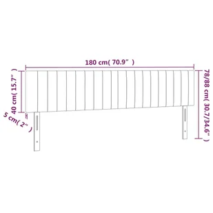 Lumarko Zagłówek do łóżka z LED, ciemnoszary, 180x5x78/88 cm, tkanina - Inne meble do sypialni - miniaturka - grafika 7