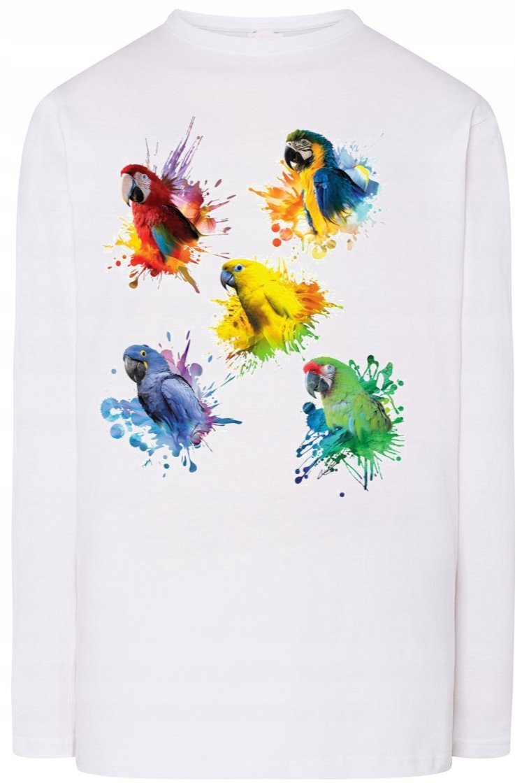 Papugi Męski Kolorowy Longsleeve Modny Rozm.5XL