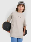 Koszulki dla chłopców - 4F T-shirt oversize z nadrukiem chłopięcy - szary 122 (6-7 lat) - miniaturka - grafika 1