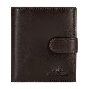 Męski portfel skórzany z zapięciem na pasek z napą brązowy - Wittchen - Paski - miniaturka - grafika 1