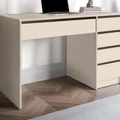 Biurka - Biurko z 5 szufladami – Beżowe - JENEMI - miniaturka - grafika 1