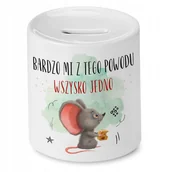 Skarbonki - Skarbonka Z Myszką Myszki Słodki na Prezent z Nadrukiem ze Zdjęciem + Opakowanie na prezent (wzór 03) - miniaturka - grafika 1