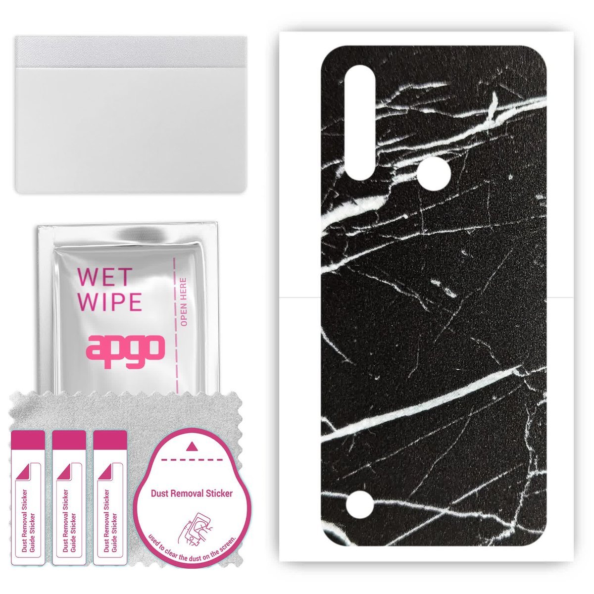 Folia naklejka skórka strukturalna na TYŁ do Lenovo A8 - Marmur Ciemny - apgo SKINS