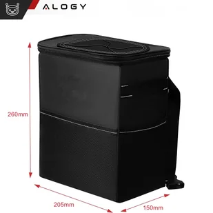 Samochodowy kosz na śmieci Organizer mini śmietnik na zagłówek fotel auta do samochodu czarny 8l torba termiczna Alogy - Pozostałe akcesoria do telefonów - miniaturka - grafika 18