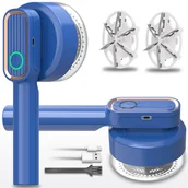 Golarki do ubrań - Golarka do Ubrań Urządzenie do Usuwania Kłaczków 6 Ostrzy na USB Niebieska - miniaturka - grafika 1