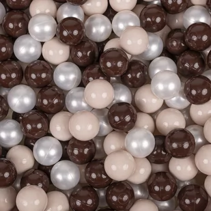 KiddyMoon Plastikowe piłeczki 7cm pastelowy beż-brązowy-perła 50 Zabawka zestaw kulek - Zabawki do kąpieli - miniaturka - grafika 1