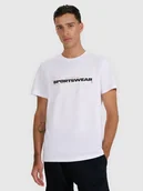 Koszulki męskie - 4F T-shirt regular z nadrukiem męski - biały L - miniaturka - grafika 1