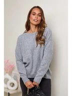 Swetry damskie - Soft Cashmere Sweter w kolorze szarym - miniaturka - grafika 1