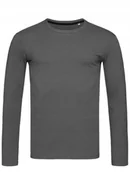 Koszulki męskie - Koszulka Męska Długi Rękaw ELASTIC Bawełna JAKOŚĆ STEDMAN 9620 GRAFIT XL - miniaturka - grafika 1