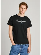 Koszulki męskie - Pepe Jeans Koszulka "Eggo" w kolorze czarnym - miniaturka - grafika 1