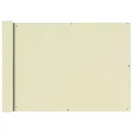 Parasole ogrodowe - vidaXL Parawan balkonowy z tkaniny oxford 75x400 cm kremowy 42336 - miniaturka - grafika 1