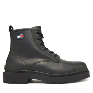 Trzewiki Tommy Jeans Tjm Lace Up Rubberized EM0EM01628 Czarny - Botki męskie - miniaturka - grafika 1