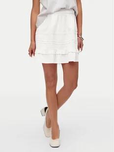 Vero Moda Spódnica mini Pretty 10325239 Biały Regular Fit - Spódnice - miniaturka - grafika 1