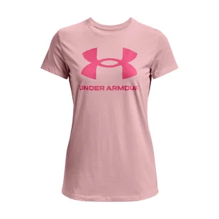 Damska Koszulka z krótkim rękawem UNDER ARMOUR UA SPORTSTYLE LOGO SS 1356305-647 – Różowy - Koszulki i topy damskie - miniaturka - grafika 1