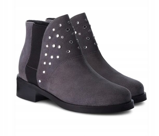 EVA MINGE DAMSKIE SKÓRZANE BOTKI SZARE 40 0FX13* EU40 0FX