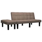 Sofy i kanapy - vidaXL 2-osobowa sofa, brązowa, tapicerowana tkaniną vidaXL - miniaturka - grafika 1
