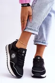 Sneakersy damskie - Damskie Sneakersy Memory Foam System Big Star LL274541 Czarne-37 - miniaturka - grafika 1
