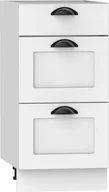 Szafki kuchenne - Elior Biała szafka kuchenna dolna z szufladami - Pergio 8X 40 cm - miniaturka - grafika 1
