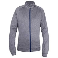 Koszulki i topy damskie - Island Green Damski golf damski kontrastowy pełny zamek błyskawiczny elastyczny termiczny oddychający ultralekki top Grey Marl/Navy 12 - miniaturka - grafika 1